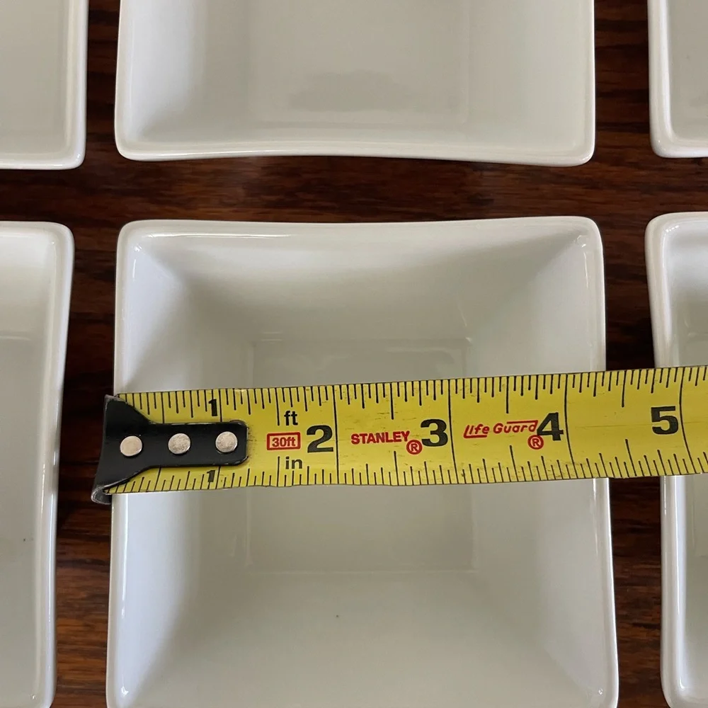 Set of 6 White Square Bowls - Picture 4 of 8